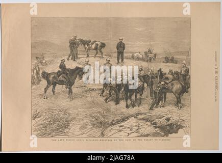 Der verstorbene Prinz Louis Napoleon - Erholung des Körpers im Tal von Iljotozi '. Die Wiedergewinnung des Leibes von Prinz Louis Napoleon im Tal von Iljotozi (aus „Beilage zur Grafik“). Unbekannt Stockfoto