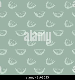 Wassermelone handgezeichnete Scribble Doodle Elemente nahtloses Muster für Stoff Tapete Verpackung Stock Vektor