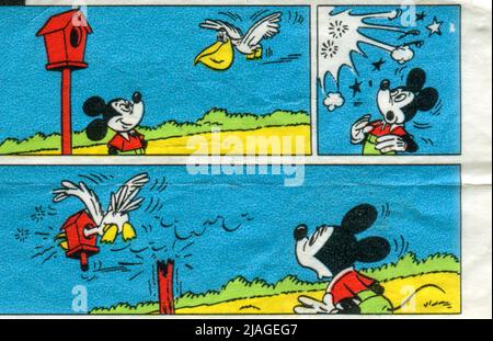 Türkischer Kaugummieinsatz. Walt Disney. 1980s. Stockfoto