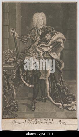 Christianus VI Daniae et norwegiae Rex“. Christian VI., König von Dänemark und Norwegen. Georg Paul Busch († 1756), Künstler Stockfoto