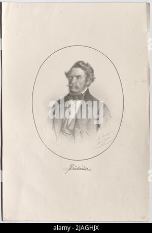 F Schönlaub“. (Johann) Fidelis Schönlaub, Bildhauer. Josef Anton Bauer (1820-1905), Lithograph Stockfoto