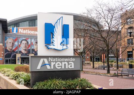 Columbus, Ohio, USA - 27. Dezember 2021: Das Schild der Nationalarena wird in Columbus, Ohio, USA, ausgestellt. Stockfoto