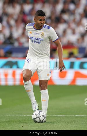 Paris, Frankreich, 28.. Mai 2022. Casemiro von Real Madrid während des UEFA Champions League-Spiels im Stade de France, Paris. Bildnachweis sollte lauten: Jonathan Moscrop / Sportimage Stockfoto