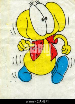 Deutschland Kaugummieinsatz. Zeichentrickfilm. 1980s. Stockfoto