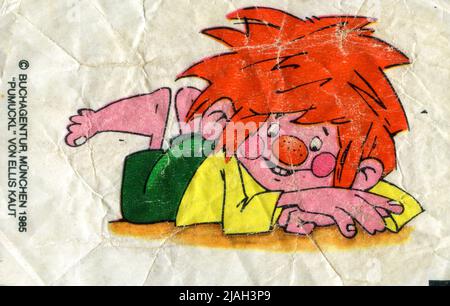 Deutschland Kaugummieinsatz. Zeichentrickfilm. 1980s. Stockfoto