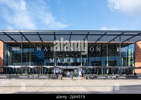 Warrington Market, Time Square, Warrington, Vereinigtes Königreich Stockfoto