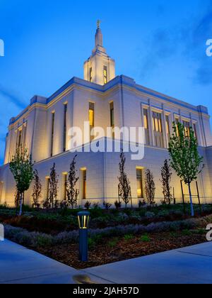 Pocatello Idaho LDS Temple Building Mormon Church of Jesus Christ sakrales religiöses Gebäude Stockfoto