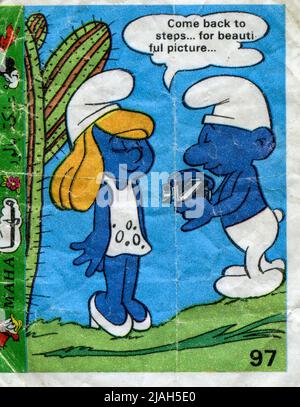 Deutschland Kaugummieinsatz. Zeichentrickfilm. 1980s. Stockfoto