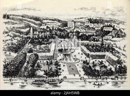 Le parc et le château de Saint Cloud au temps de la Monarchie de Juillet Stockfoto