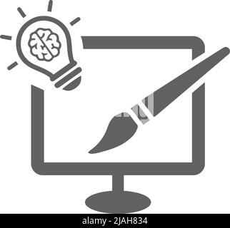 Das Symbol für kreatives Design ist auf weißem Hintergrund isoliert. Einfache Vektordarstellung für Grafik- und Webdesign oder kommerzielle Zwecke. Stock Vektor