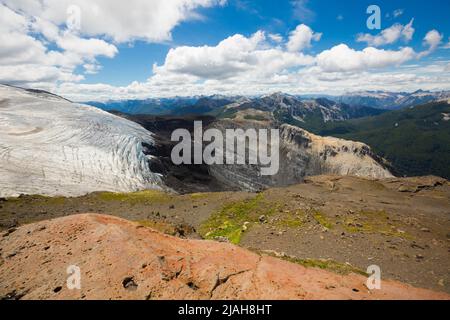 Tronador-Vulkan und Gletscher Stockfoto