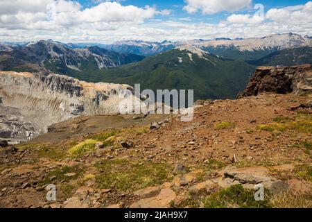 Berg Tronador und Gletscher von Alerce und Castano Overa Stockfoto