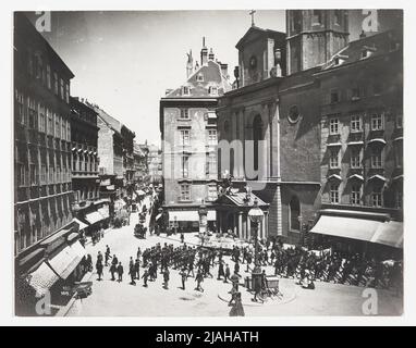 1., Michaelerplatz - Allgemein - Blick auf den Kohlmarkt - mit verstörten Schlossmusik. Bruno Reiffenstein (1869-1951), Fotograf Stockfoto