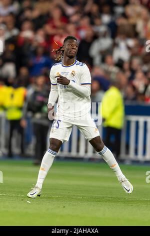 Eduardo Camavinga (Real Madrid) während des UEFA Champions League-Spiels zwischen Liverpool 0-1 Real Madrid am 28. Mai 2022 im Stade de France in Paris, Frankreich. Quelle: Maurizio Borsari/AFLO/Alamy Live News Stockfoto