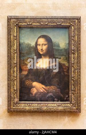 Paris, Frankreich - 18. März 2018: Mona Lisa, auch bekannt als La Gioconda oder La Joconde,16.-Jahrhundert-Porträt in Öl von Leonardo da Vinci in Floren gemalt Stockfoto