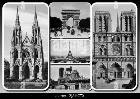 Die schöne Stadt Paris mit ihren Denkmälern, wie sie zu Beginn des 20. Jahrhunderts war Stockfoto