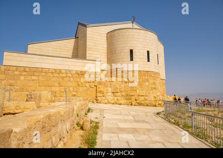 Moses-Gedächtniskirche auf dem Gipfel des Nebo-Jordan Stockfoto