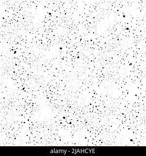 Nahtlose Grunge-Speckle-Textur. Hintergrund der Seenotkornbildung. Grauer Staub wiederholte Wirkung. Schwarz-Weiß-Overlay mit schmutzigem Muster. Druck im Druck Stock Vektor