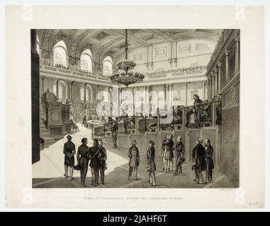 "Die erste Präzedenzsitzung des Reichstags in Wien." (Am 10. Juli 1848). Franz Kollarz (Kolář) (1825-1894), Lithograph, Johann Rauh (1803-1863), Drucker Stockfoto