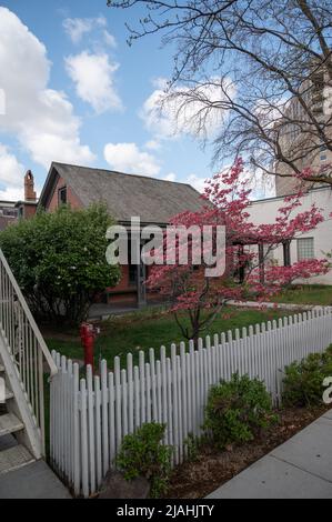 Museum of Wiegand Foundation in der Innenstadt von Boise, Idaho. Vertikales Foto. Stockfoto