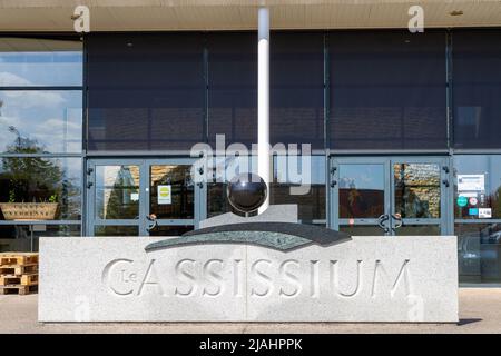 Nuits Saint Georges, Frankreich, 15. April 2022, Le Cassissium, Védrenne Destillateur produziert crèmes de Cassis, crèmes de fruits, Liköre, Eaux-de-vie, mar Stockfoto