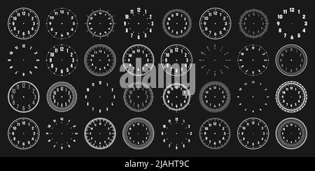 Rundes Metall-Quarz-Uhrwerk – Chrom, Silber, Mit Schwarzen Ziffern, 45 Mm Für 42,75 Mm Loch