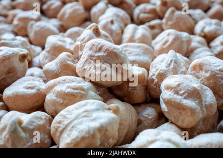 Ungekochte Kichererbsen, mediterrane Küche Stockfoto