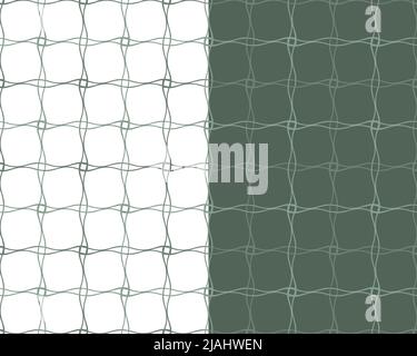 Geometrisches Raster, abstraktes Nahtloses Muster. Doodle handgezeichnete Wellenlinie, stilvolle Textur, grüne Farbpalette. Leicht bearbeitbarer Farbhintergrund Stock Vektor