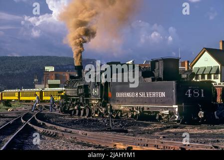 Durango Silverton Narrow Guage Railroad, Colorado Stockfoto
