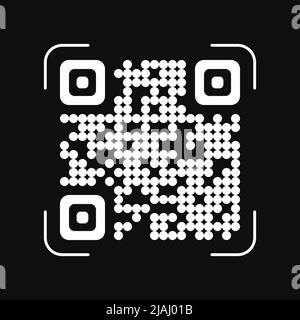 QR-Code Beispiel Vektor abstraktes Symbol auf weißem Hintergrund isoliert. Vektorgrafik. Stock Vektor