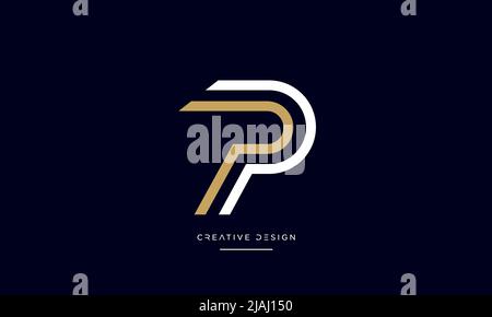 Alphabet Buchstaben PP oder P Abstraktes Symbol Logo Monogramm Stock Vektor