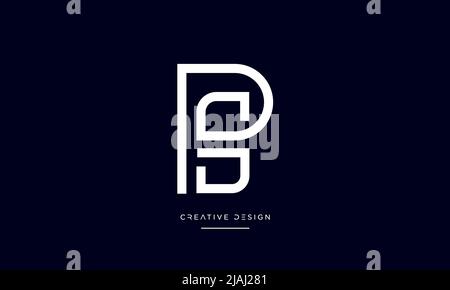 Alphabet Buchstaben PS, SP, P oder S Abstraktes Symbol Logo Monogramm Stock Vektor