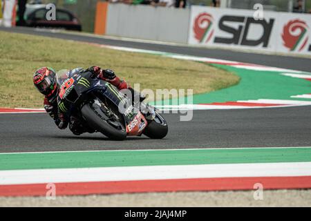 Varese, Italien. 28.. Mai 2022. 20 Fabio Quartararo Monster Energy Yamaha MotoGP MotoGP Aufwärmen am Sonntag, MotoGP von Italien - auf dem Mugello Circuit am 29. Mai 2022 in Scarperia, Italien. (Bild: © Fabio Averna/Pacific Press via ZUMA Press Wire) Stockfoto