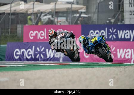 Varese, Italien. 28.. Mai 2022. 40 Darryn Binder mit U Yamaha RNF MotoGP Team MotoGP Aufwärmen am Sonntag, der MotoGP von Italien - auf dem Mugello Circuit am 29. Mai 2022 in Scarperia, Italien. (Bild: © Fabio Averna/Pacific Press via ZUMA Press Wire) Stockfoto