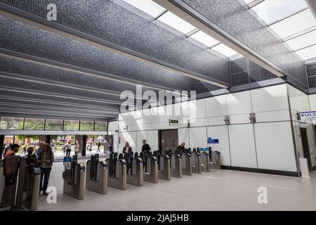 Elizabeth Line Tickethalle in Woolwich Stockfoto