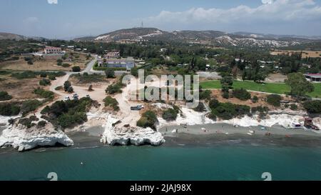 Governor's Beach in der Nähe von Limassol, Zypern. Drohnenansicht. Stockfoto