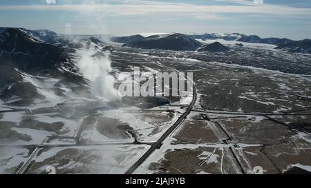 Hellisheidi geothermischen Kraftwerk, Island Stockfoto