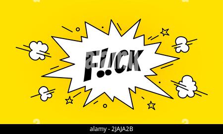 Sprechblase. Banner, Sprechblase, Poster- und Stickerkonzept, komischer lustiger Stil mit Text. Explosionsdesign, Sprechblase, Botschaft für Banner, Poster, Web. Vektorgrafik Stock Vektor