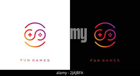 Modernes und cooles Fun Game Logo Design Stock Vektor