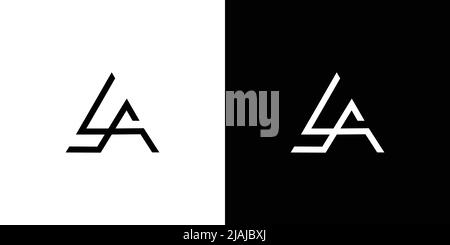 Modernes und einzigartiges La Initial Logo Design Stock Vektor