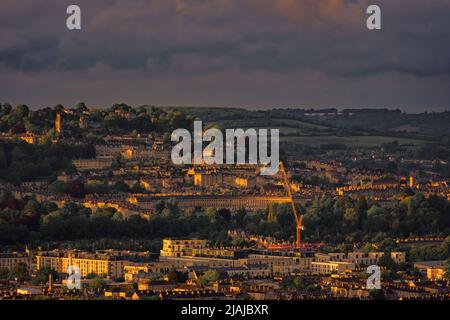moody Regenbogen Sonnenuntergang über Bad Stockfoto