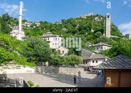 Historisches Dorf Počitelj, Čapljina, Herzegowina-Neretva, Bosnien und Herzegowina Stockfoto