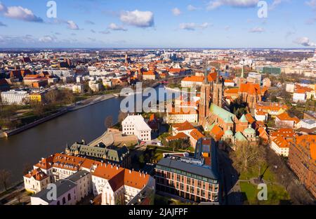 Breslau mit der Kathedrale des Hl. Johannes des Täufers Stockfoto