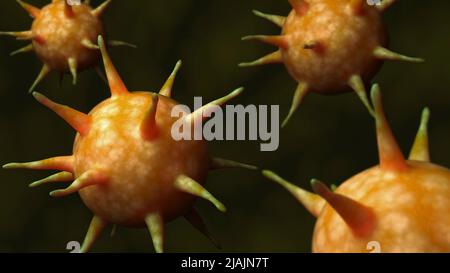 Konzeptuelle biomedizinische Illustration der infektiösen Mononukleose. Stockfoto