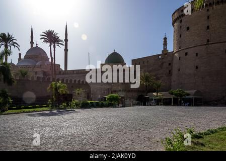 Architektonisches Detail der großen Moschee von Muhammad Ali Pascha (Alabastermoschee) in Kairo, Ägypten Stockfoto