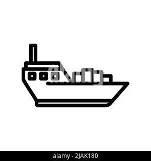 Frachtschiff Icon Vektor. Transport, Marine Fahrzeuge. Line Icon Stil. Einfaches Design Illustration editierbar Stock Vektor