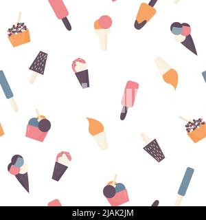 Vektormuster mit verschiedenen Eissorten Stock Vektor