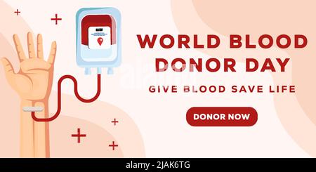 Horizontales Banner Welt Blutspender Tag Stock Vektor