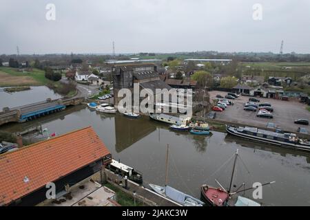 Battlebridge Dorf in Essex am Fluss Crouch Drohnenantenne Stockfoto