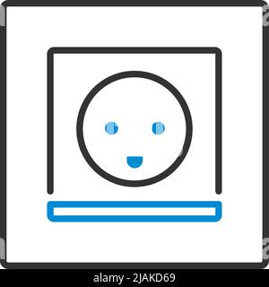 Symbol Für Elektrische Steckdose In Österreich. Editierbare Fett Formatigte Kontur Mit Farbfüllungsdesign. Vektorgrafik. Stock Vektor